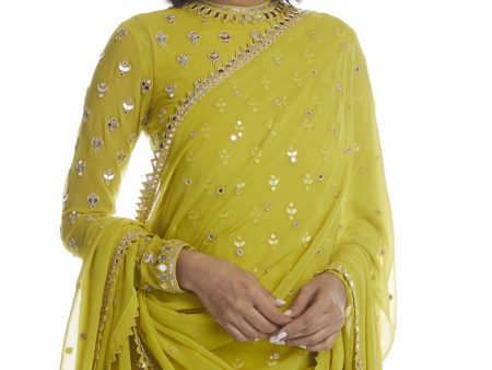 MOSS GREEN KURTA PANT SET Online Hot Sale