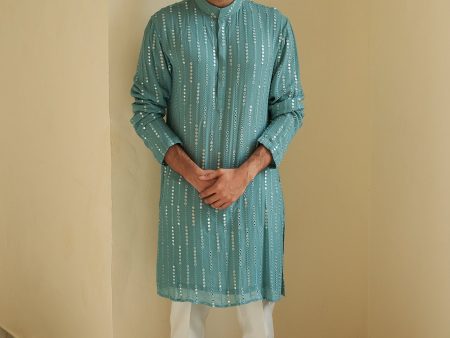 Marine Kurta Set For Sale