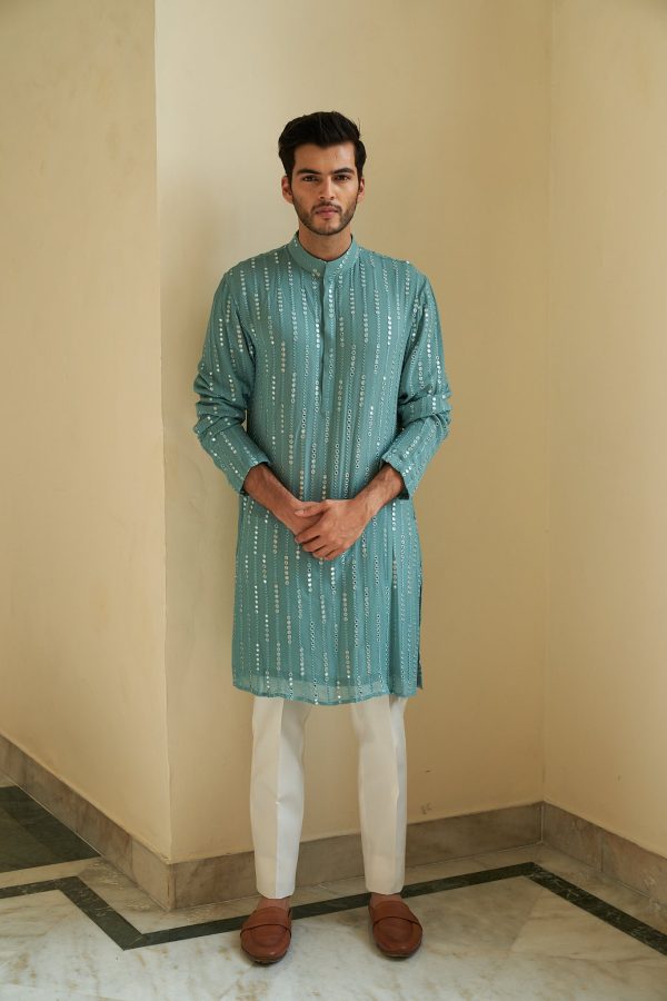 Marine Kurta Set For Sale