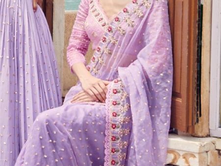 Lilac saree For Cheap