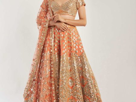 ornage lehenga set Online Sale