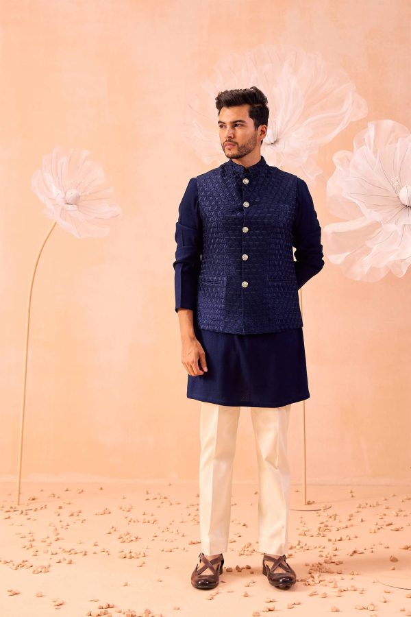 Majestic Floral Nehru Jacket Set Hot on Sale