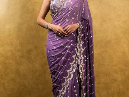 MAUVE GEORGETTE SAREE Online now