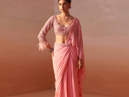 PINK DRAPED SAREE Fashion