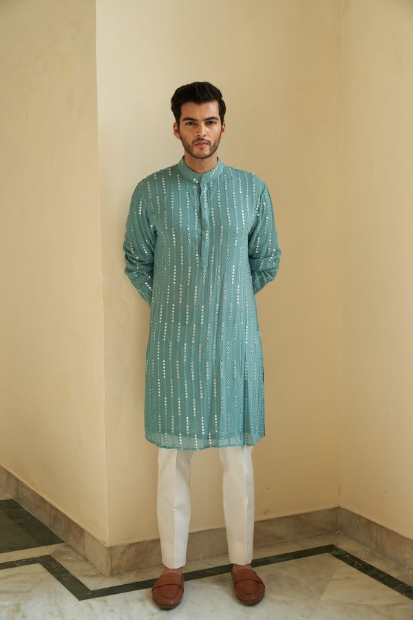 Marine Kurta Set For Sale