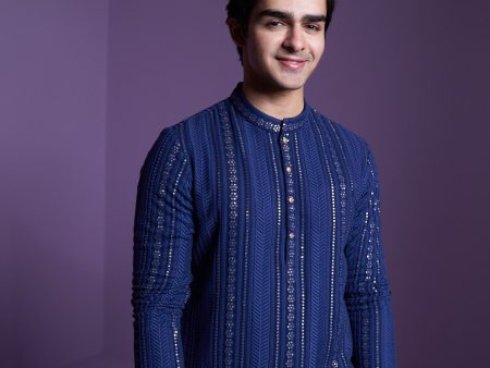 Midnight blue kurta set Sale