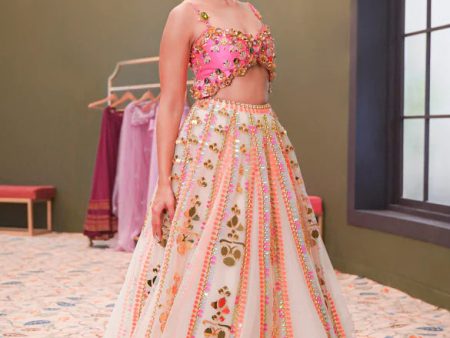 ALIA BHATT - SPARKLE ME FUN IVORY EMBELLISHED LEHENGA SET Supply