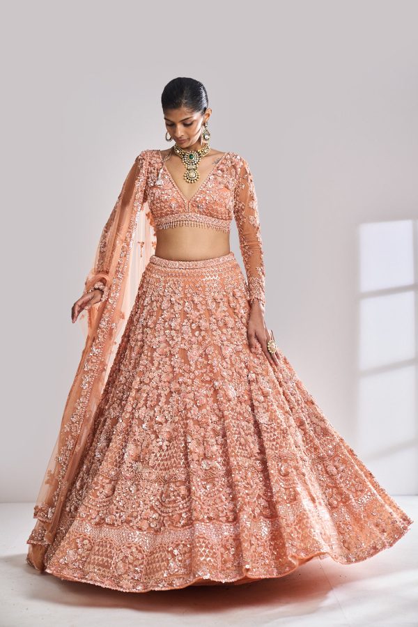 Copper Sequin Lehenga Set Fashion