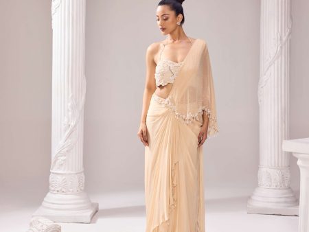 A- Symmetrical drape saree For Sale