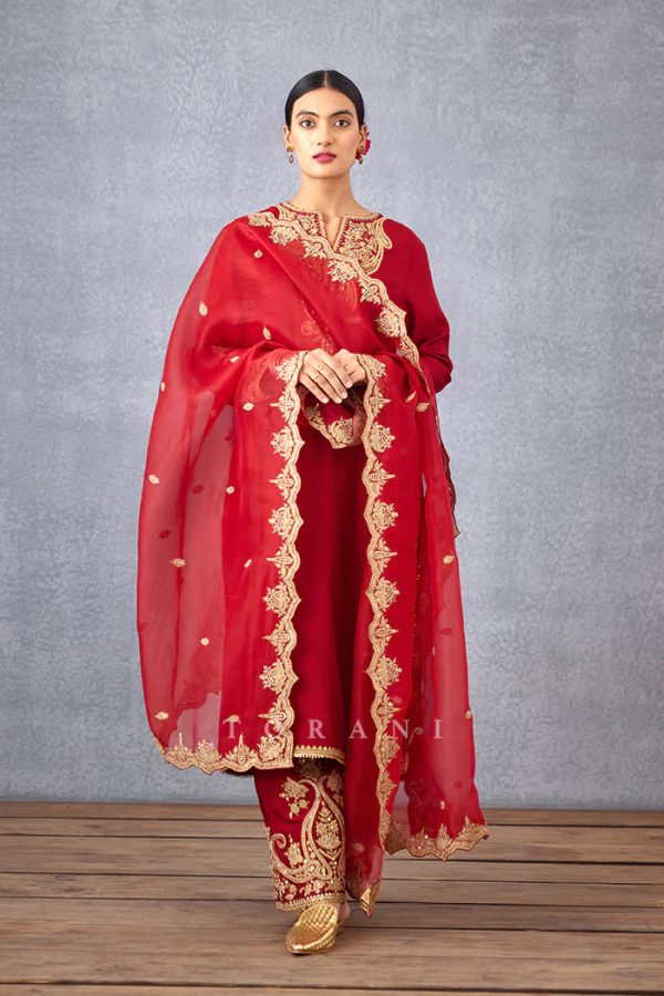 SINDOORI PUSHTI KURTA SET on Sale