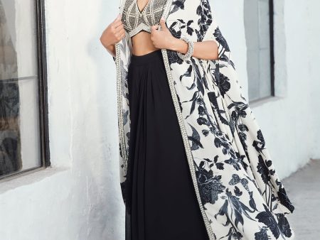 Ivory & Black Sharara Set Online now