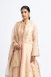 PEACH ORGANZA JACKET AND DUPATTA For Sale