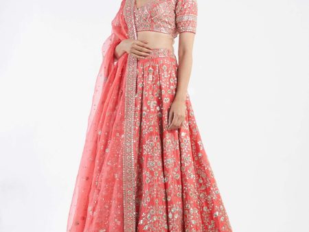 Red lehenga set Discount