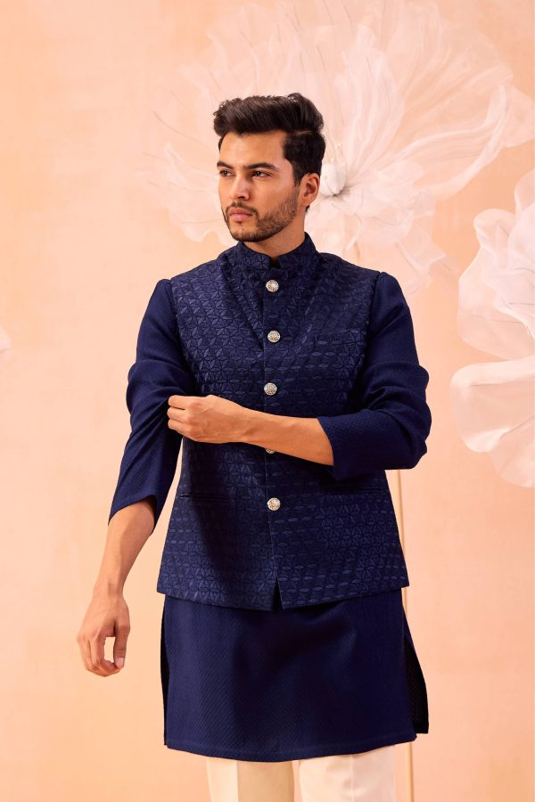 Majestic Floral Nehru Jacket Set Hot on Sale