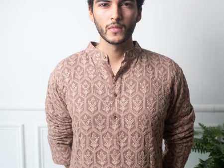 Rose Taupe Kurta Set For Discount