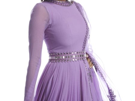 CATNIP PURPLE CHIFFON ANARKALI SET Online