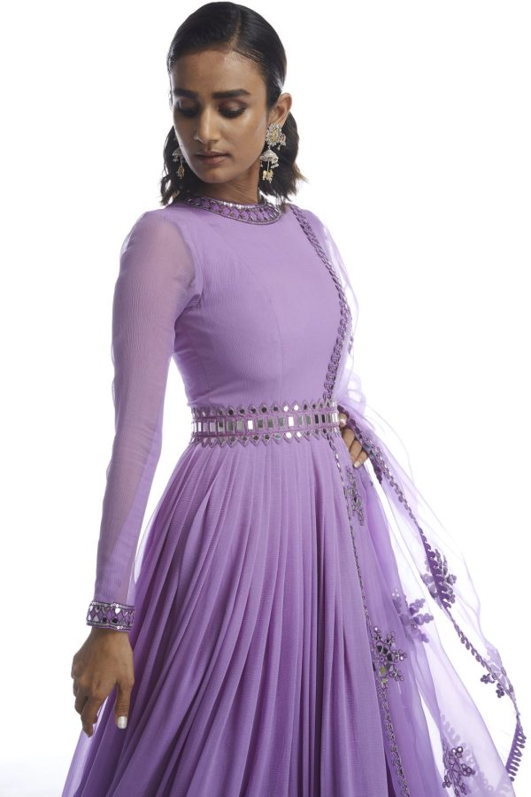 CATNIP PURPLE CHIFFON ANARKALI SET Online