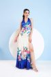 FLORAL EXPRESSION PRINTED HALTER NECK DRESS WITH SLIT Sale