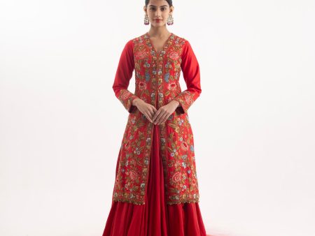 Elegant 2-Piece Set Showcasing A Red Jacket Set Cheap