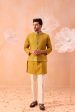 Mustard Quartz Nehru Jacket Set Sale