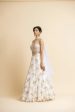 OFF WHITE EMBROIDERED LEHENGA WITH BUSTIER AND STYLISED DUPATTA Cheap