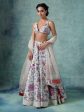 A Printed Cotton Silk Lehenga Set With Organza Dupatta Online