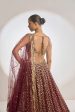 Wine Gold Lehenga Set For Sale