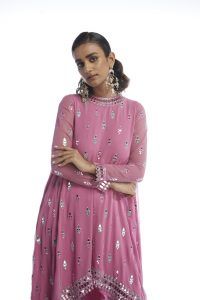 DARK BLUSH ASSYEMETRICAL KURTA SET Supply