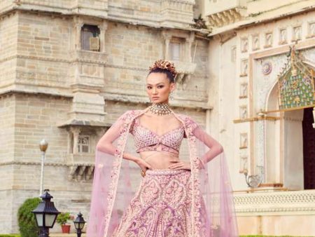 Pastel lavender bridal lehenga Sale