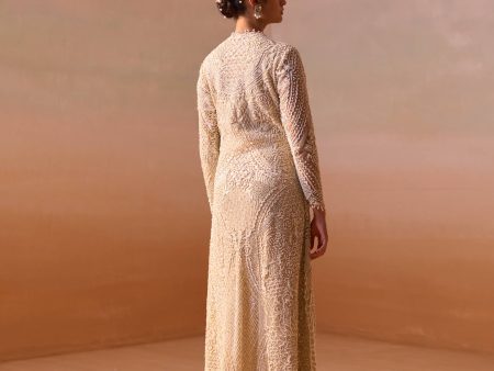 IVORY NET JACKET SKIRT SET Online Hot Sale