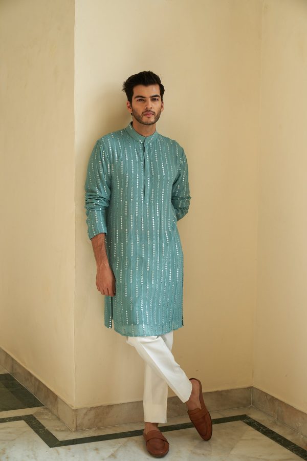 Marine Kurta Set For Sale