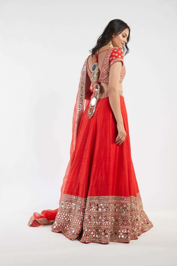 Red lehenga set Discount