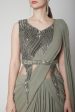 Mehendi Green Drape Saree Online Sale