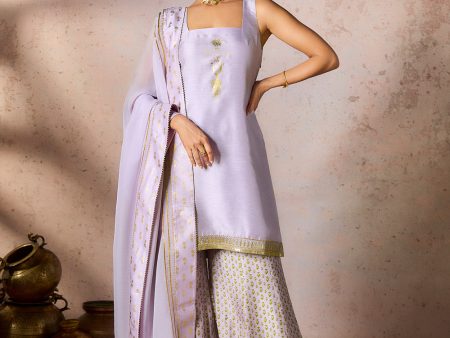 Lilac Pixie Dust Sharara Set For Discount