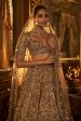 Antique Gold Tissue Lehenga Set For Cheap