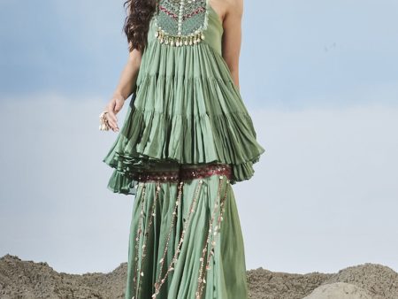 Billowing Dunes Sharara Set Online Hot Sale