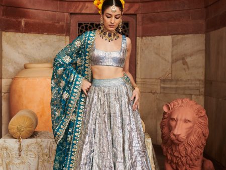 Aasmani Lampi Lehenga For Cheap