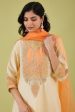 White Long Kurta With Salwar And Peach Dupatta For Cheap