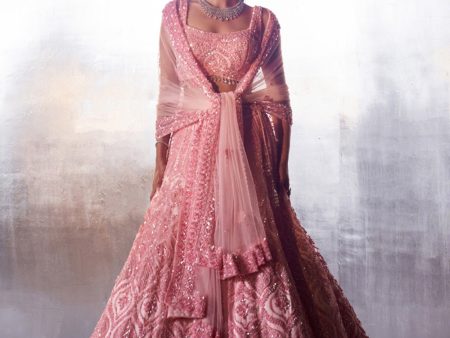 Blush Pink Net Lehenga Set Supply