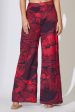 Red And Maroon Floral Embroidered Pants Hot on Sale