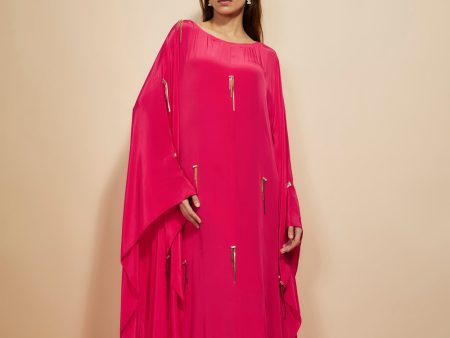 Hot Pink Embroidered Kaftan Online