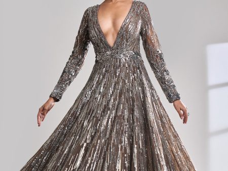 Chocolate Brown Gown Online Sale