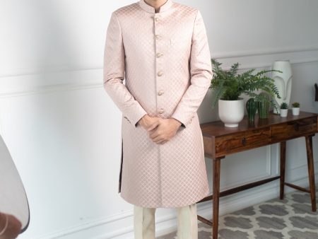 Pale Patterned Sherwani Cheap