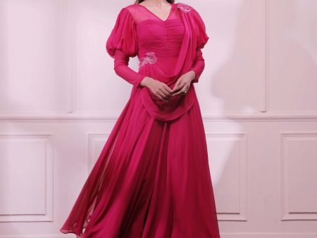 pink sapphire draped jumpsuit Online Hot Sale