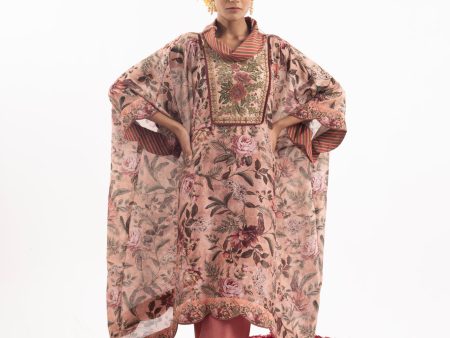 Printed Kaftan Paired With Plain Pants Cheap