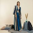 BLUE STRIPE PRINT NOOR JACKET SET Online Sale