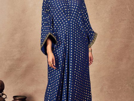 Blue Palmscape Kaftan Hot on Sale