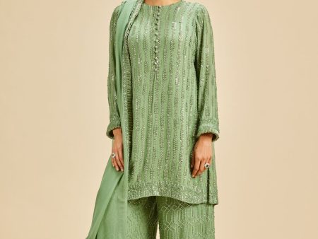 OLIVE GREEN PALAZZO SET For Cheap