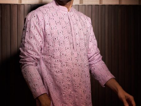 Lilac Self Chanderi Kurta Discount