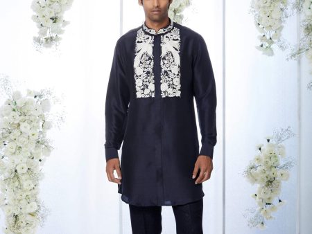 Black Silk Kurta Set Supply